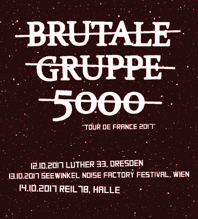 12.10.2017 Luther 33, Dresden
13.10.2017 Seewinkel Noise Factory Festival, Wien
14.10.2017 Reil78, Halle